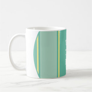 Mug STRIPES SPORTIVES - Vert pastel Jaune + votre text