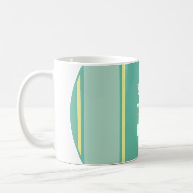 Mug STRIPES SPORTIVES - Vert pastel Jaune + votre text (Gauche)