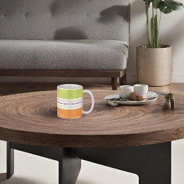Mug Stripes vertes et orange automnales