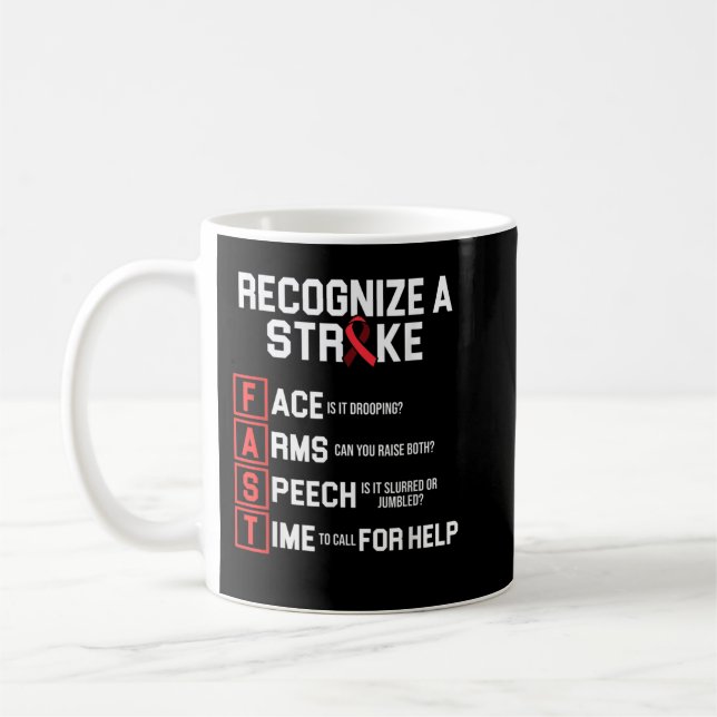 Mug Stroke Awareness Survivor Fast Strong Warrior  (Gauche)