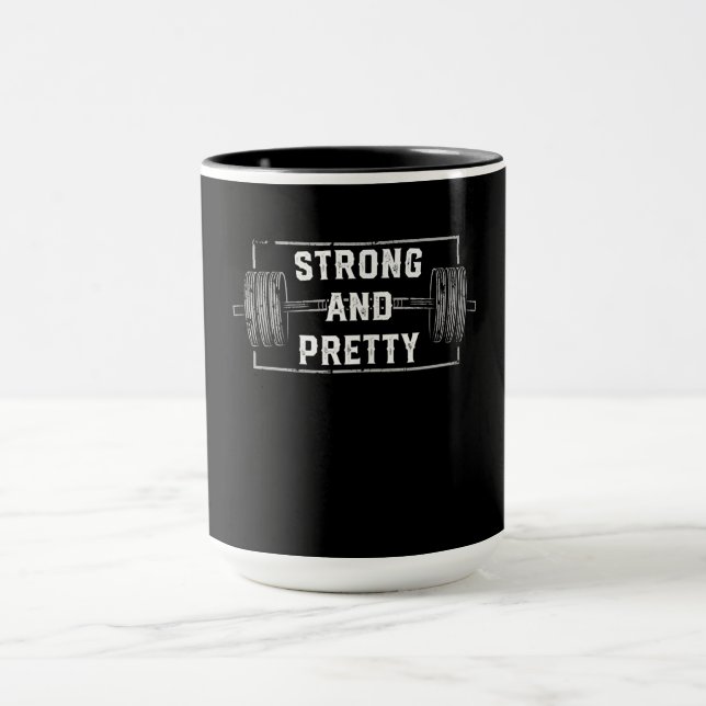 Mug Strong and Pretty Funny Gym Quotes Tank Top (Centre)