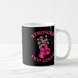 Mug Stronger Than Cancer Boxing Gloves Pink Ribbon Bre