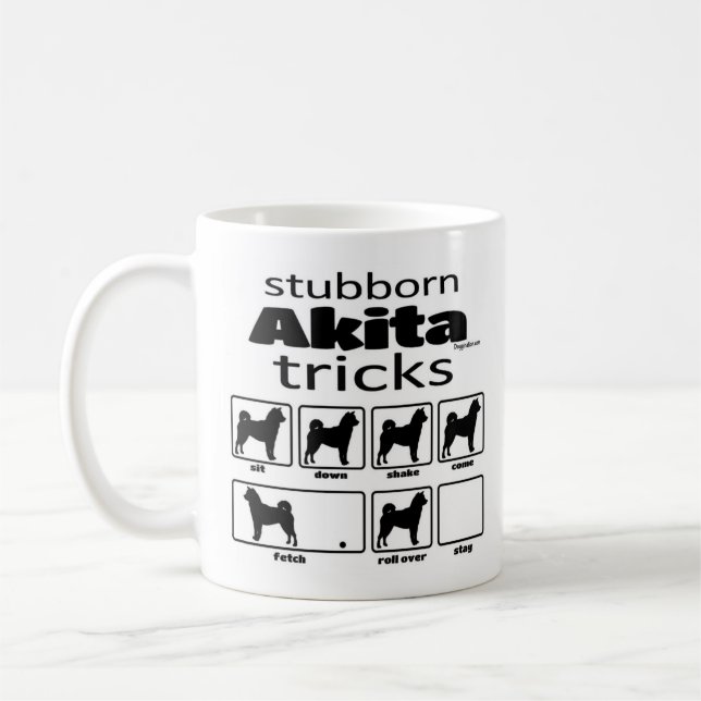 Mug Stubborn Akita Tricks (Gauche)
