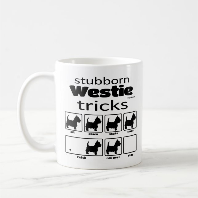 Mug Stubborn Westie Tricks (Gauche)