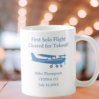 Mug Student Pilot First Solo Aviation Blue Personalize