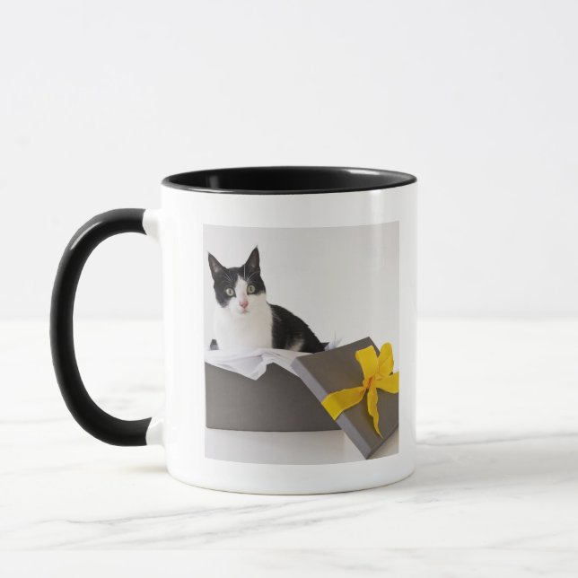 Mug Studio tiré du chat noir et blanc dans la (Gauche)