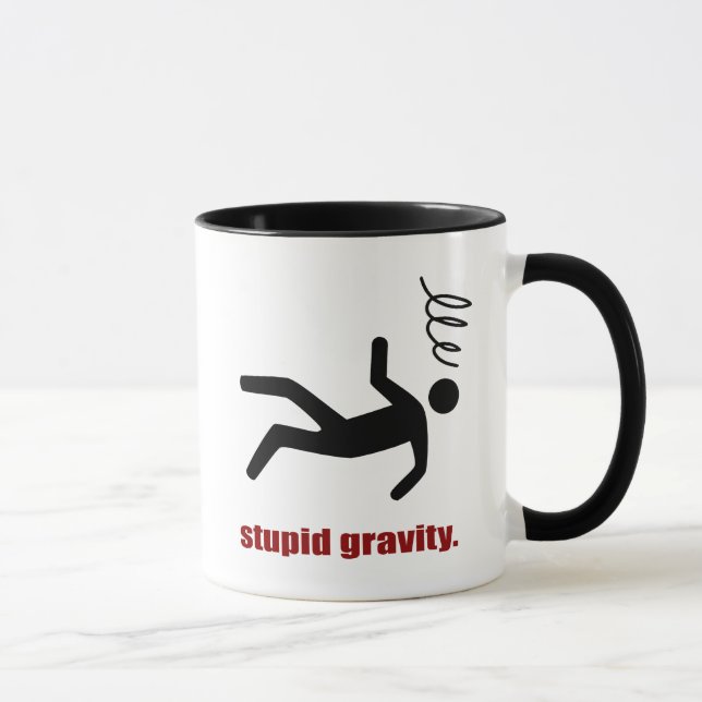 Mug Stupid Gravity - Cascadeur Drôle Fou du Volant (Droite)