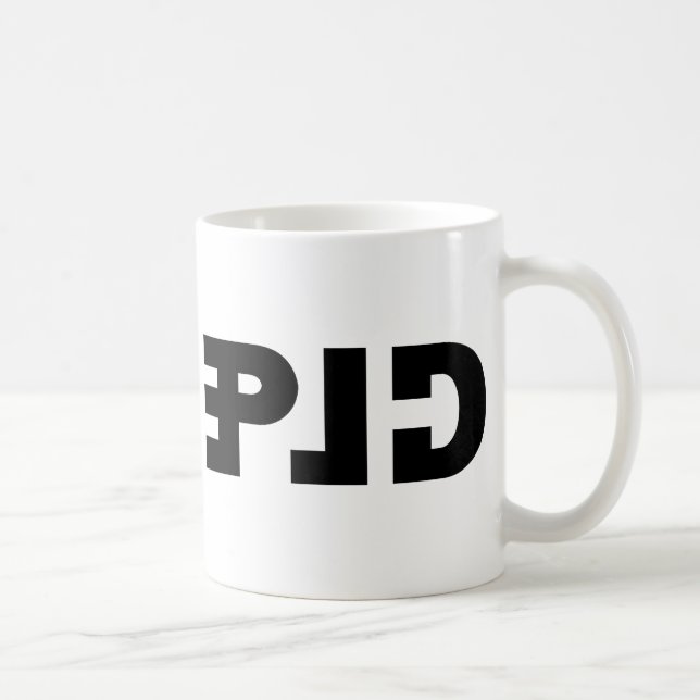 Mug Stupide sur la Mug, astucieux dans le miroir (Droite)