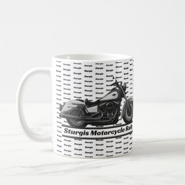 Mug Sturgis Motorcycle Rally Biker Noir Et Blanc (Gauche)