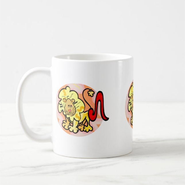Mug Style années 1970 Leo Lion avec Symbole (Gauche)