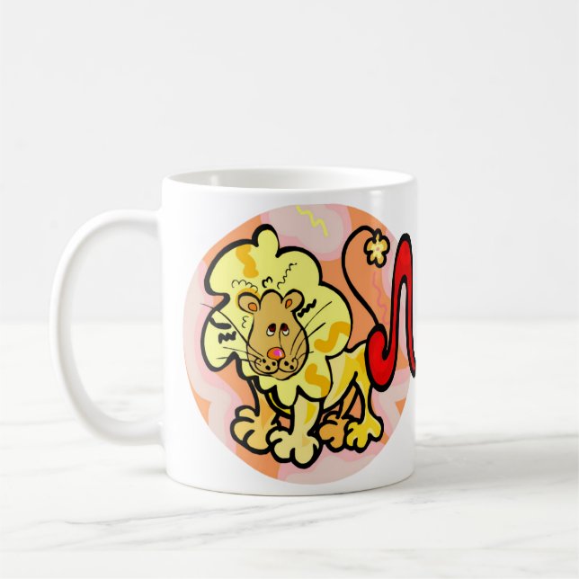 Mug Style années 1970 Leo Lion avec Symbole (Gauche)