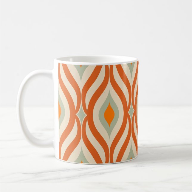 Mug Style années 60 rétro Motif sans couture (Gauche)