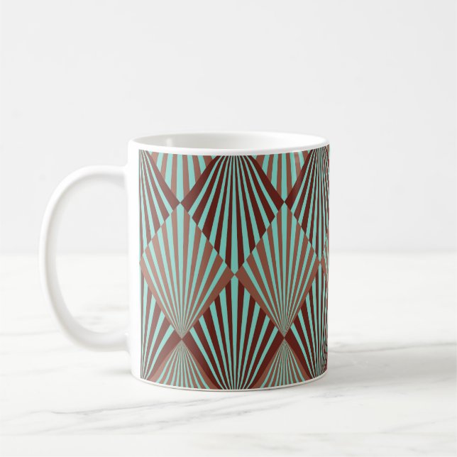 Mug Style Art Déco, texture transparente. (Gauche)