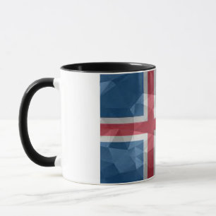 Mug Style Art moderne Islande Drapeau couvert Céramiqu