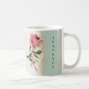 Mug Style baroque Rose Vintage Mint n Crème Lace