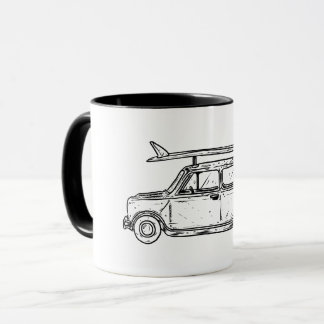 Mug Style classique Mini Cooper de plage