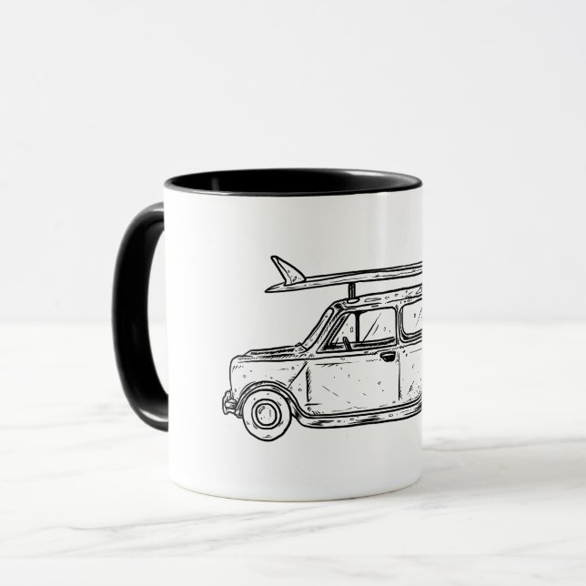 Mug Style classique Mini Cooper de plage (Devant gauche)