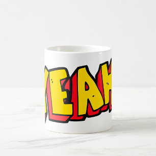 Mug Style comique Ouais Texte Graphique en gras Jaune