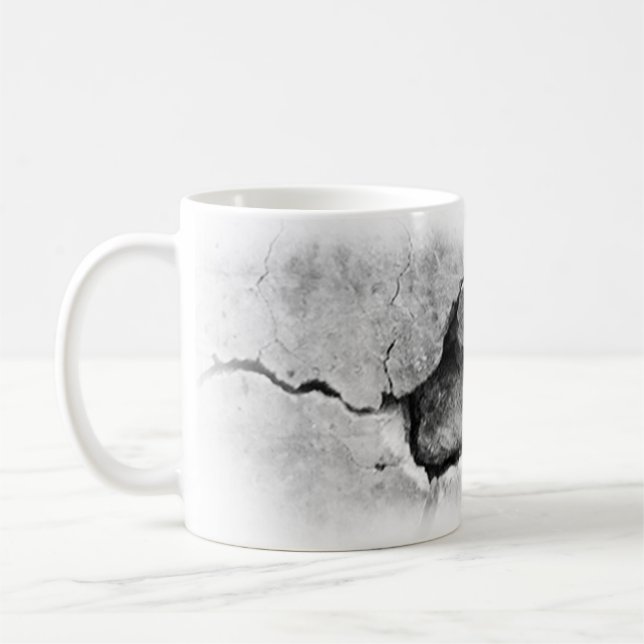 Mug Style Cracked Look Artistique Design Photo Drôle (Gauche)