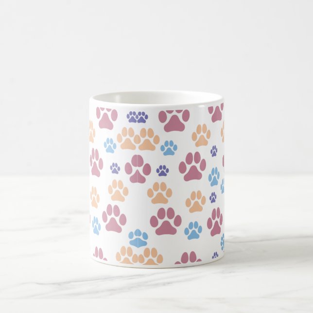 Mug Style d'art de chien à patte vibrantePour les amou (Centre)