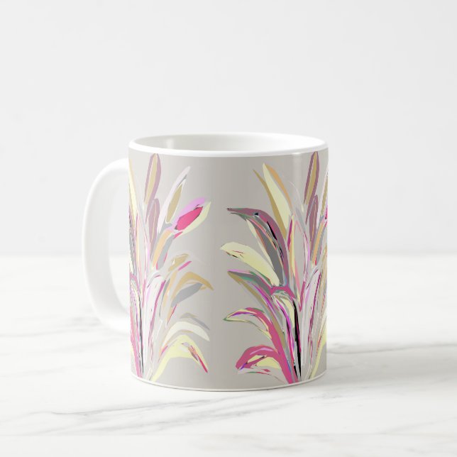 Mug Style d'art vectoriel Plante tropical Abstrait (Devant gauche)