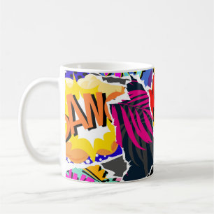 Mug Style de bande dessinée pop art motif sans couture