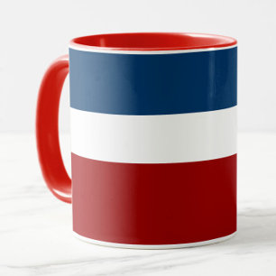 Mug Style de bloc de couleur bleu blanc