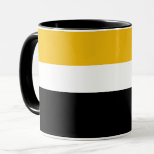 Mug Style de bloc de couleur noir blanc jaune