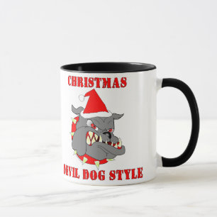 Mug Style de chien de diable de Noël de Marine Corps