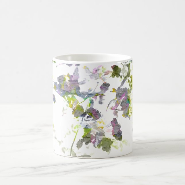 Mug Style de couleur de l'eau fleur romantique design  (Centre)