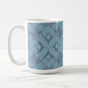 Mug Style de design de lattice de fleurs bleues victor