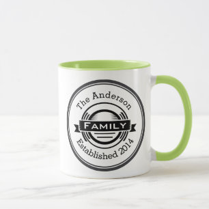 Mug Style de logo rétro Nom de famille personnalisé
