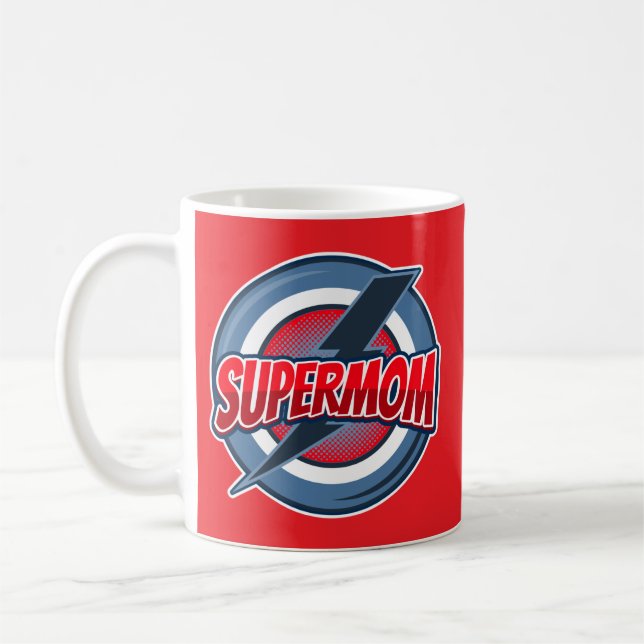 Mug Style de logo rétro Supermom  (Gauche)
