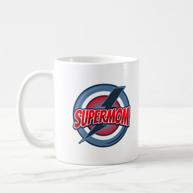 Mug Style de logo rétro Supermom (Gauche)