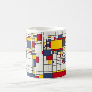 Mug Style de Mondrian d'abrégé sur carte du monde