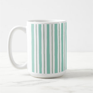 Mug style de rayures de couleur vert sauge clair