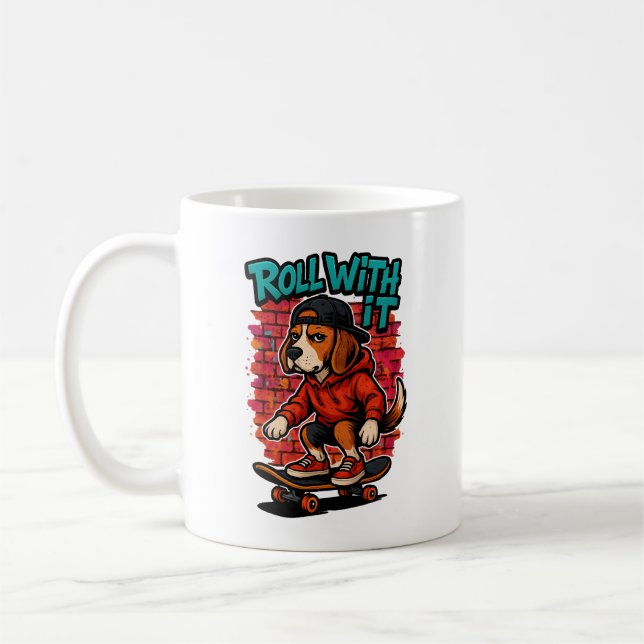 Mug Style de rue Beagle Skateboard Graffiti Art (Gauche)