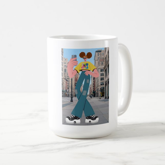 Mug Style de rue de fille cool (Devant droit)