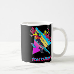 Mug Style de ski rétro Ouzbékistan Aventure Ski Skieur