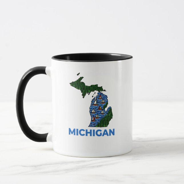 Mug Style de tatouage au contour du Michigan  (Gauche)