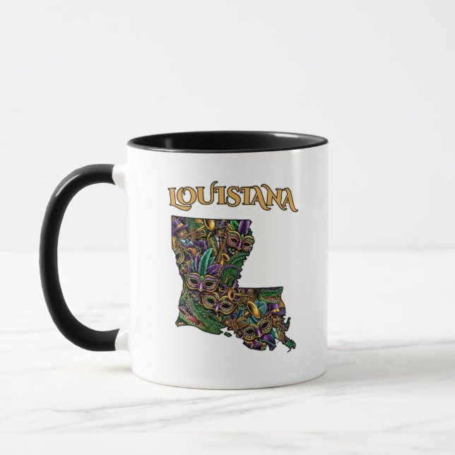Mug Style de tatouage de l'État de Louisiane (Gauche)