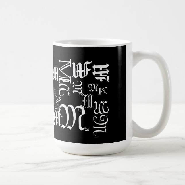 Mug Style de texte du monogramme et du nom de la lettr (Droite)