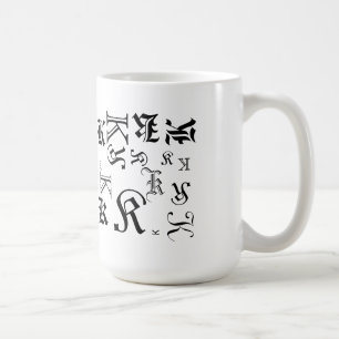 Mug Style de texte du monogramme et du nom de la lettr