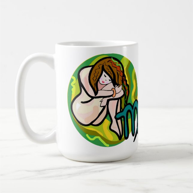 Mug Style des années 1970 Virgo avec Symbole (Gauche)