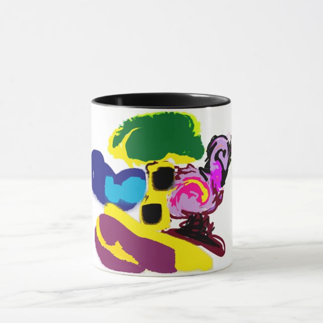 Mug Style d'été amusant flamant rose (Centre)