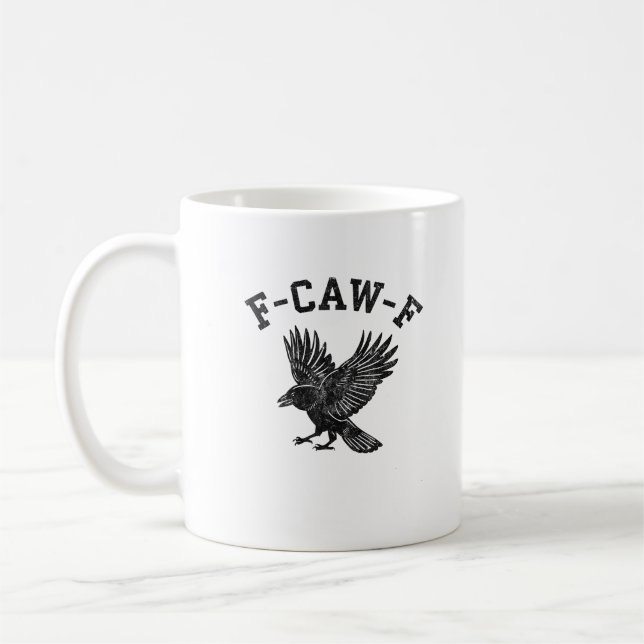 Mug Style esthétique corbeau F-Caw-F drôle (Gauche)