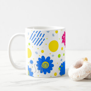 Mug Style Floral Pop Art Memphis Rétro des Années 90