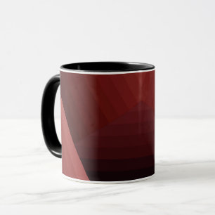 Mug Style géométrique rétro vintage lignes rouge burgu