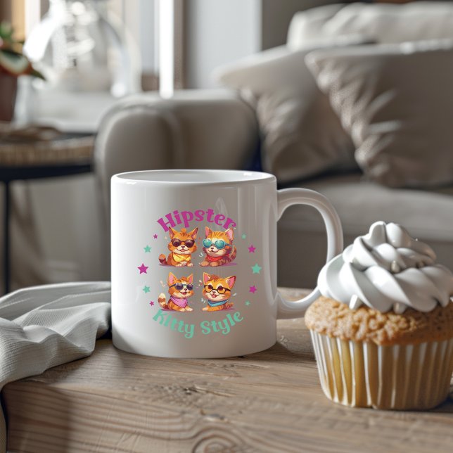 Mug Style Hipster Kitty (Créateur téléchargé)