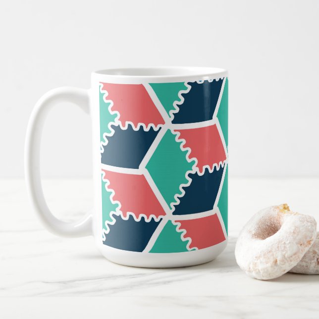 Mug Style moderne Cube de couleur géométrique moderne (Avec donut)